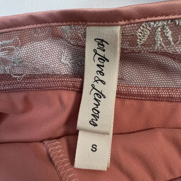 For Love and Lemons Euphoria Embroidered Slip Dress Pink Satin Mesh Small - Picture 8 of 14